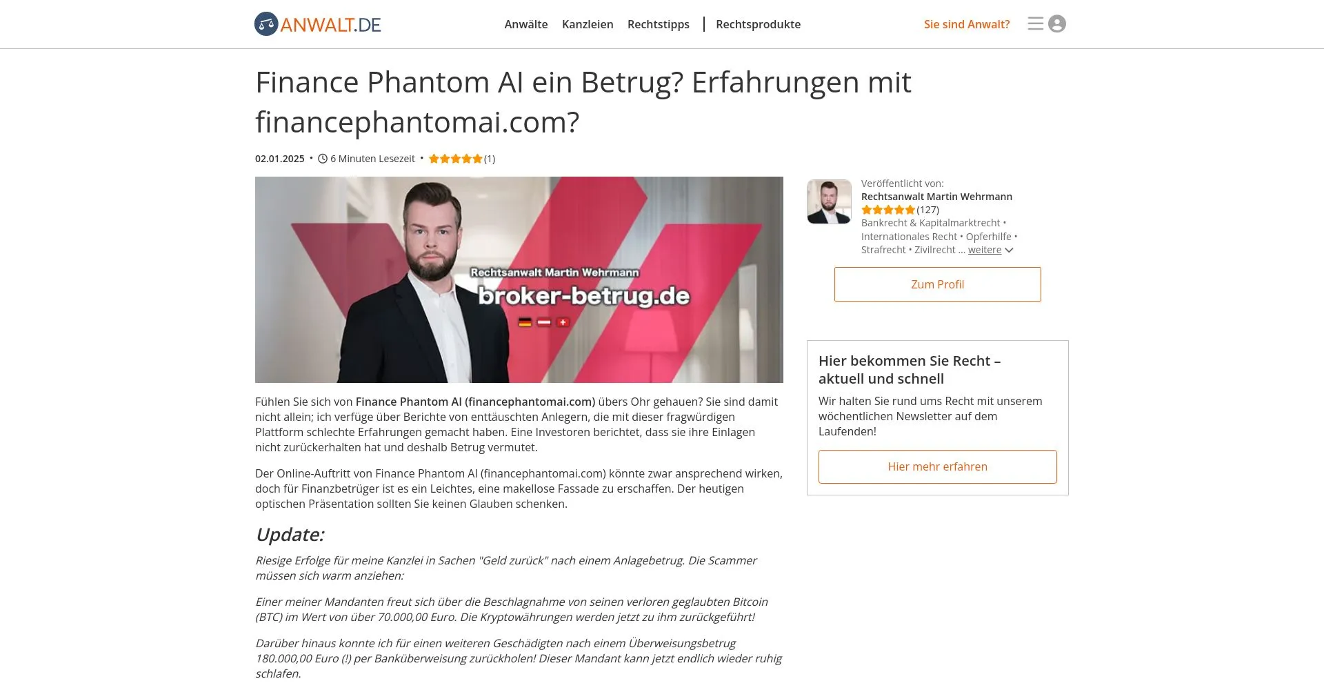 Finance Phantom Erfahrungen 2025: Ist es seriös oder Betrug?